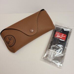 Ray Ban Brown Sunglass Glasses Case with new Cleaning Cloth